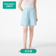 全棉時(shí)代25夏新品男女士雙層紗布家居短褲透氣可外穿 云水藍 2XL (女款175/男款185）