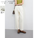 三彩大碼女裝2025秋款休閑全棉高腰牛仔褲直筒小白褲顯瘦胖MM 奶白色 M 160/72B