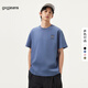 gxgjeans男裝 多色趣味印花時(shí)尚簡(jiǎn)約圓領(lǐng)短袖T恤男生  25夏新款 藍色 L (175)