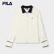 FILA 斐樂(lè )官方女裝編織外套2025春新款時(shí)尚休閑基礎簡(jiǎn)約拼色毛衣 蒸汽白-IV M 165/84A/M