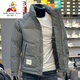 稻草人（MEXICAN）歐貨輕奢男裝立領(lǐng)休閑羽絨服男士青年修身韓版字母修身 灰色  L 建議體重100120斤