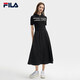 FILA斐樂(lè )官方女子連衣裙夏時(shí)尚休閑簡(jiǎn)約修身短袖連身裙