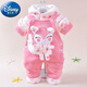 迪士尼（Disney）新生嬰兒衣服冬季加厚連體衣寶寶保暖哈衣套裝加絨棉包腳外出抱衣 阿貍背帶套裝西紅 66 建議0-6個(gè)月