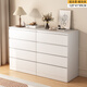 安然一笑斗柜抽屜柜臥室靠墻儲物柜置物床尾柜胡桃木色五斗櫥實(shí)木色收納柜 【組合款】120cm雙排八抽暖白色 組裝