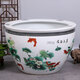 睡蓮花盆陶瓷青花瓷碗蓮荷花家用大號鐵樹盆庭院特大水缸養(yǎng)魚 連年有余 陶瓷 直徑41cm高26cm(底部無孔)