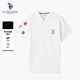 U.S. POLO ASSN.polo衫男商務休閑夏季透氣半袖男士翻領t恤男短袖男 純白色 XL