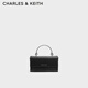 CHARLES&KEITH質(zhì)感拎手提鏈條斜挎單肩小方包包女包生日七夕禮物CK6-10840559-A Noir黑色 XS