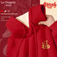 La Chapelle Sport拉夏貝爾紅色蛇年加絨連帽衛(wèi)衣女秋冬季本命年加厚保暖絨外套女裝 紅色(金蛇納福胸標(biāo)) M 160/(推薦100-115斤)