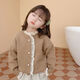 G.DUCK KIDS小黃鴨女童針織開(kāi)衫春秋裝2025新款韓版女寶寶毛衣外套中小童 駝色 （開(kāi)衫外套） 建議身高【80-88cm】 90