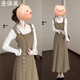 圣保美吊帶針織連衣裙女秋冬季2025新款小個(gè)子高級感氣質(zhì)穿搭長(cháng)裙子套裝 【白色上衣+卡其色吊帶裙】套裝 S 碼