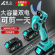 準(zhǔn)心電動剪刀充電式園林修枝剪果樹剪鋰電剪樹枝園藝剪工具電動農(nóng)具 旗艦雙電池?zé)o刷款(5.0刀口)