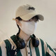 目丸帽子男士春夏日系復(fù)古防曬棒球帽立體字母刺繡顯臉小遮陽鴨舌帽女 米色 均碼 可調(diào)節(jié)（54-60cm）