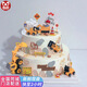 曼恒兒童雙層生日蛋糕全國同城配送當天到1-10歲男孩卡通新鮮奶油蛋糕 H款挖土車(chē)蛋糕 10+6英寸（適合6-10人）