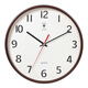 北極星（POLARIS）客廳掛鐘家用現代掛表新款極簡(jiǎn)約靜音木紋石英鐘35cm深咖色