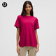 lululemon丨All Yours 女士 T 恤 *棉 LW3ES5S 煙霧品紅 S /6