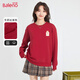 班尼路（Baleno）牛奶絲圓領(lǐng)衛(wèi)衣女2025年春秋季女裝新款潮流百搭時(shí)尚休閑上衣