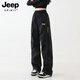 吉普（JEEP）褲子女2025新款春秋款戶(hù)外登山傘兵沖鋒褲防風(fēng)防水美式工裝褲 黑色 M