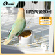 高能鸚鵡鸚鵡陶瓷食碗幼鳥(niǎo)學(xué)吃防濺防撒鳥(niǎo)食罐食盒玄鳳防打翻鳥(niǎo)籠配件用品 小號白色陶瓷食碗