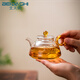 北大史耐熱高硼硅玻璃泡茶壺2025新款綠茶壺迷你功夫茶具創(chuàng  )意彩把沏茶壺 H-24-黃把 300ml