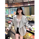 LDBE開衫衛(wèi)衣女連帽灰色寬松2025春季加絨設(shè)計感雙拉鏈休閑外套上衣潮 灰色【春秋薄款】 M 【90-110斤】