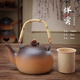 棉小城家用煮茶爐提梁壺土陶瓷泡茶壺復古大容量過(guò)濾內膽明火直燒電陶爐 【1280ml祥云竹把提梁壺】+內濾