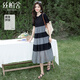 絲柏舍減齡連衣裙2025春夏裝新款女條紋撞色設計寬松款中長(cháng)裙