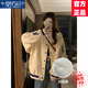 莫代爾棒球服外套女2025春秋冬新款加絨加厚學(xué)生上衣寬松時(shí)尚百搭夾克 米杏色-加厚 加絨 L 99-111斤