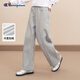 Champion冠軍休閑衛褲女2024冬季新款加絨直筒休閑褲美式保暖潮牌 淺灰色 M