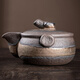 鳳陶凰（FENG TAO  HUANG）高檔粗陶鎏金鐵銹釉手抓壺家用會(huì)客個(gè)人專用茶水分離功夫泡茶壺 粗陶鐵銹仿木蓋手抓壺 201mL(含)-300mL(含)
