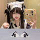 初享（CHUXIANG）藍色洛麗塔cosplay貓耳朵發(fā)箍lolita貓娘獸耳發(fā)帶KC頭飾發(fā)夾發(fā)飾 黑貓耳發(fā)夾一對 A25-106