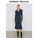 UR2025春季新款女裝魅力氛圍感高立領(lǐng)修身連衣裙UWG750017