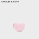 CHARLES&KEITH蝴蝶結(jié)菱格愛心斜挎包女生日禮物七夕禮物CK2-80151353-B Pink粉紅色 小包