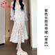 CTOX今年流行漂亮夏季穿搭套裝裙2025新款碎花開叉吊帶連衣裙子女長裙 長款吊帶裙 M 90-105斤