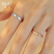 MoLi現貨閃發(fā)18K金天然鉆石結婚戒指情侶對戒1對兒男女玫瑰金小碎鉆戒 18K金鉆石男戒