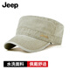 吉普（JEEP）帽子男平頂帽春夏季鴨舌帽太陽帽青中老年遮陽帽 卡其