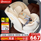bebelock兒童安全座椅汽車(chē)用0-4-12歲嬰兒寶寶360旋轉車(chē)載可坐可躺i-Size 香檳金-抗翻轉板+支撐腿+i-Size