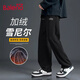 班尼路（Baleno）褲子男秋冬季直筒褲加絨復(fù)古潮流雪尼爾休閑長褲慵懶風(fēng)痞帥男褲