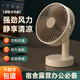 那時(shí)?？沙潆婏L(fēng)扇USB桌面臺式小型電扇辦公室靜音大風(fēng)渦輪鋰電池便攜小風(fēng)扇家用宿舍可搖頭臺扇 充電款（充插兩用）