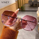 viney太陽(yáng)鏡女2026新款時(shí)尚女士墨鏡防紫外線(xiàn)開(kāi)車(chē)駕駛眼鏡女送女友老婆 金紅框漸變灰-高端禮盒裝