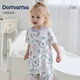 DOMIAMIA嬰兒連體衣薄款夏季萊賽爾空調服初生斜襟哈衣家居服滿(mǎn)月寶寶內衣 朔月花柱 【斜襟款】 80cm (推薦身高73-77cm)