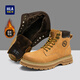 海瀾之家HLA馬丁靴男士大黃靴高幫工裝鞋子男HAAGZM4DAZ399 黃色加絨款39