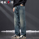 增致牛仔（zengzhi）高街闊腿牛仔褲男款2025秋季復古水洗潮牌青年男褲寬松直筒褲子男