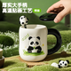 茨格曼陶瓷馬克杯帶勺蓋辦公室喝水杯子早餐咖啡牛奶杯高顏值水杯