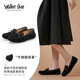 Walker Shop奧卡索休閑鞋女單鞋職場(chǎng)軟底豆豆鞋女一腳蹬平底樂福鞋女C131016