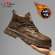 公牛世家男鞋春夏季英倫馬丁靴男士戶(hù)外休閑復古工裝靴中高幫大頭皮短靴子 古棕【四季款單鞋】GN124102243 40 標準運動(dòng)鞋碼