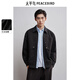 太平鳥男裝夾克商務(wù)行政夾克春拼接巴恩風(fēng)休閑茄克外套 黑色 L