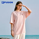 FILA  FUSION斐樂章昊同款潮牌情侶款短袖衫2025夏新款男女涼感T恤 綺水粉-LP S 165/88A/S