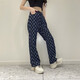 MLB牛仔長褲 老花系列時(shí)尚休閑褲潮流女褲子 3FDPM0424-50NYD XS