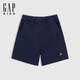 GAP【大小童同款】男童2025夏季新款細斜紋梭織短褲兒童裝774524