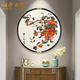 伯莎丹頓（BERTHA DENTON） 圓形刺繡手工掛畫(huà)新中式五福臨門(mén)蘇繡藝術(shù)壁畫(huà)玄關(guān)柿柿如意裝飾 事事如意 直徑80厘米圓形